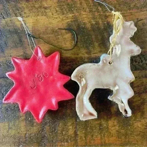 Vintage Hand Painted Christmas ornament lot from the 80s - Picture 2 of 5